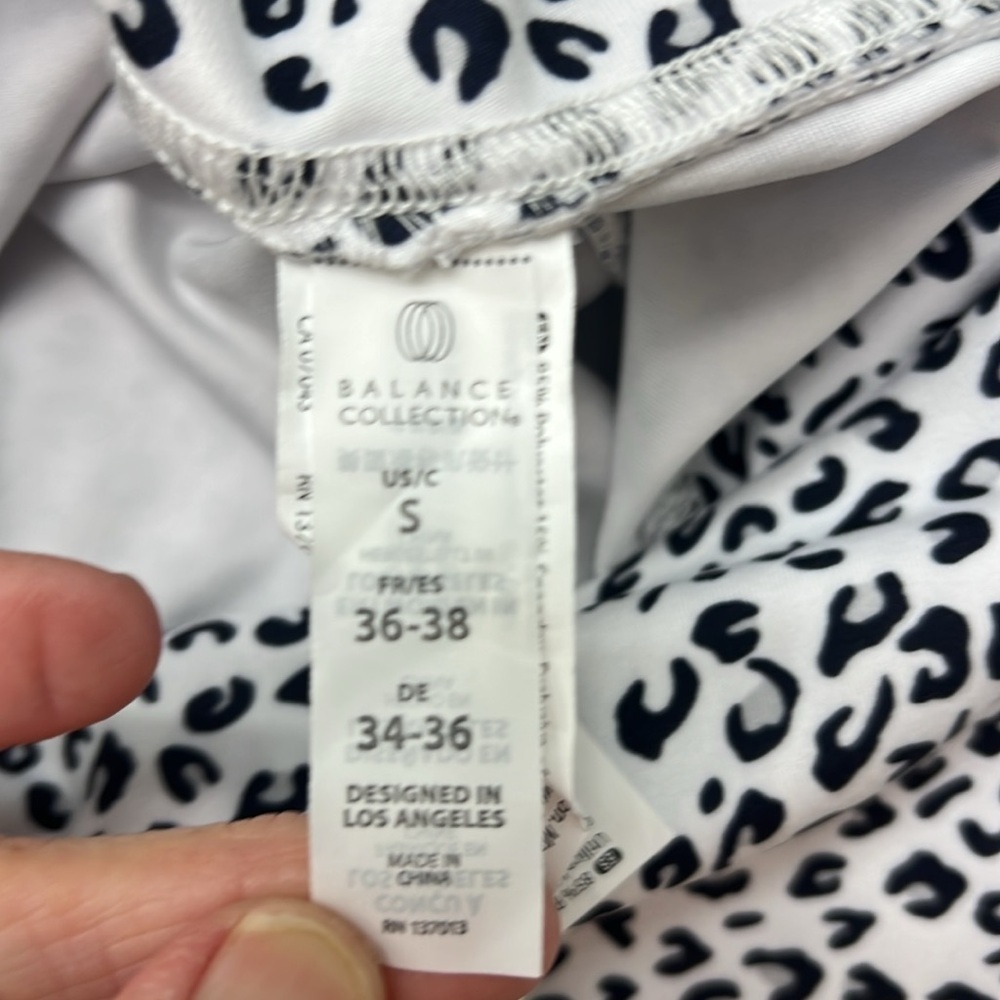Balance Collection white Cheetah print leggings, Size Small, 22 1/2” inseam - Picture 5 of 8